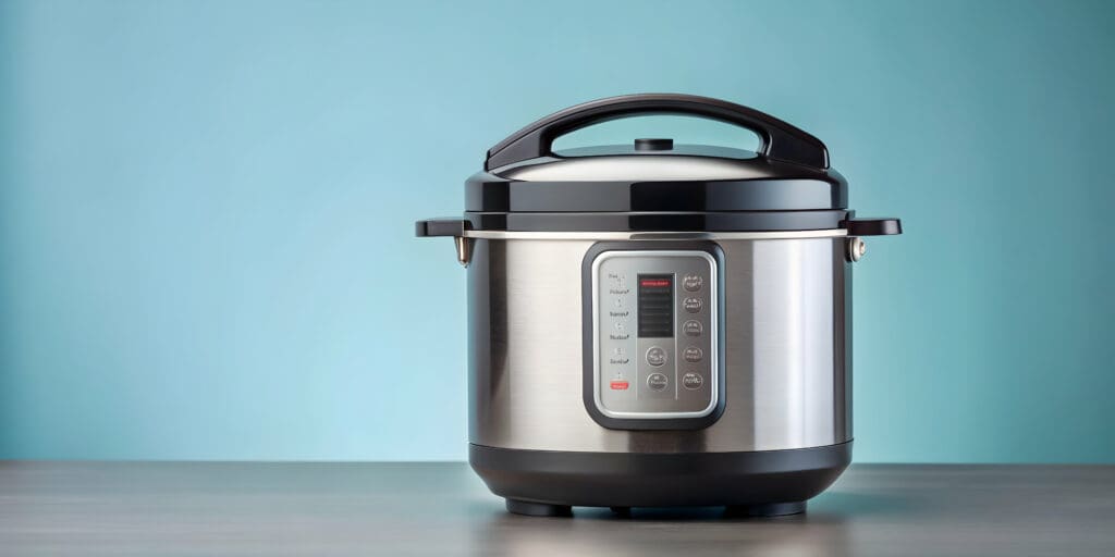 a black silver instant pot